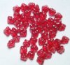 50 5mm Transparent Red Lustre Baby Bell Flower Beads